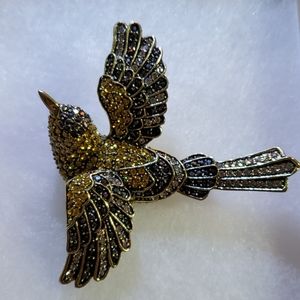 Heidi Daus Sparkling Swallow Crystal Pin Yellow